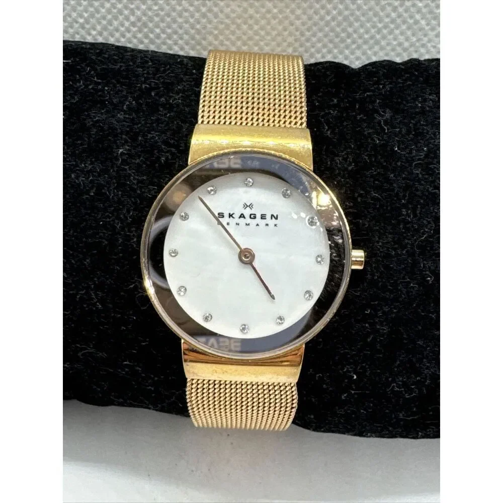 Skagen Freja 358SRRD Womens Rose-Tone Steel Mesh Analog Dial Quartz Watch JNA968